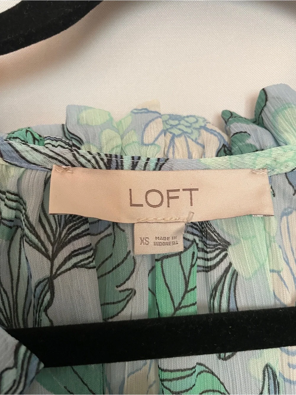 LOFT Floral Long Sleeve Tiered Maxi Dress Peace Blue Flowers Flowy Feminine Boho - Picture 6 of 7
